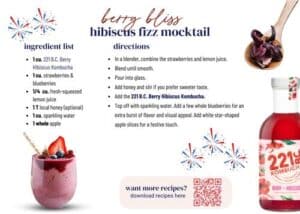 berry bliss hibiscus fizz mocktail instructions