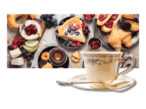 tea with french desserts