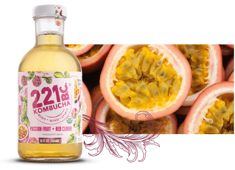 passion fruit red clover kombucha